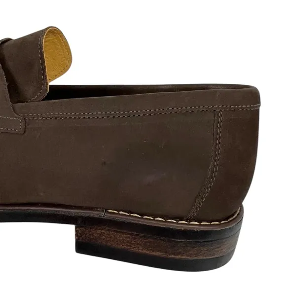 Sandro Moscoloni Mens Loafers Brown Size US 10.5 D EU 43 Suede Casual Leather