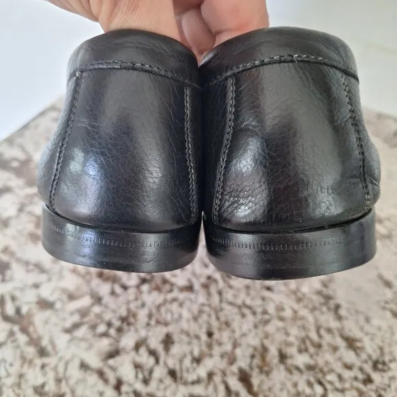 Santoni  Black Leather Loafers size 12D