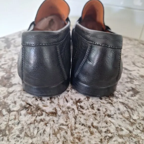 Santoni  Black Leather Loafers size 12D