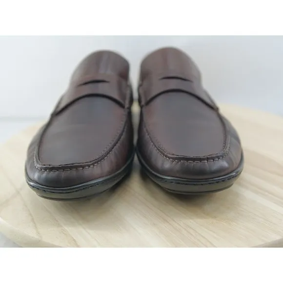 Santoni‎ Driving Penny Loafers Mens Size 11.5 Brown Leather Made In ITALY