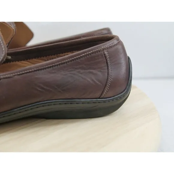 Santoni‎ Driving Penny Loafers Mens Size 11.5 Brown Leather Made In ITALY