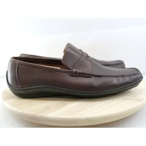 Santoni‎ Driving Penny Loafers Mens Size 11.5 Brown Leather Made In ITALY