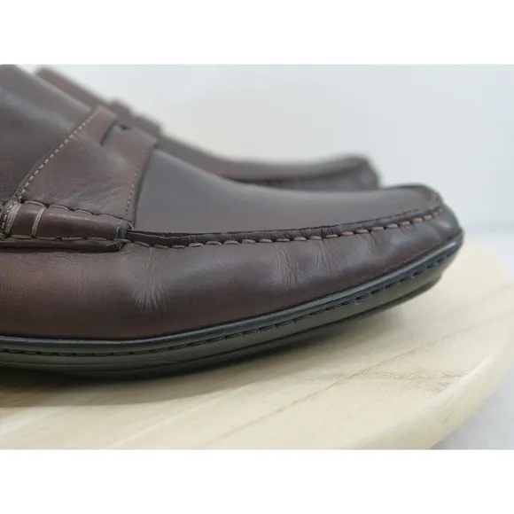 Santoni‎ Driving Penny Loafers Mens Size 11.5 Brown Leather Made In ITALY