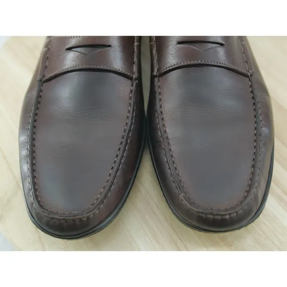 Santoni‎ Driving Penny Loafers Mens Size 11.5 Brown Leather Made In ITALY