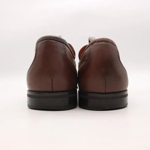 Santoni Horse Bit Brown Leather Loafers Men’s 10.5 D Slip On Dress Shoes