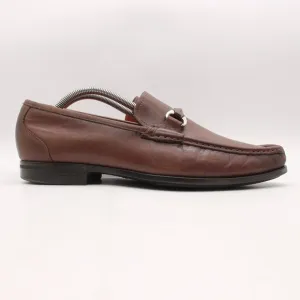 Santoni Horse Bit Brown Leather Loafers Men’s 10.5 D Slip On Dress Shoes
