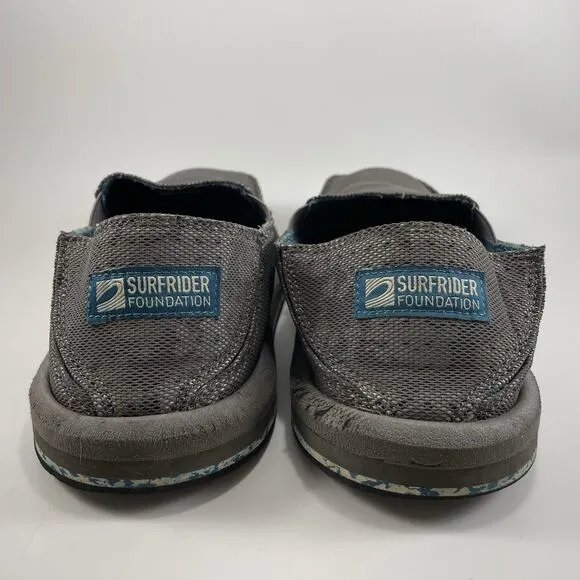 Sanuk Donny x Surfrider Slip On Casual Beach Loafers Mens Size 9 Gray Silver