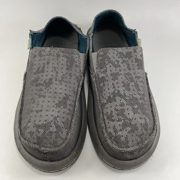 Sanuk Donny x Surfrider Slip On Casual Beach Loafers Mens Size 9 Gray Silver