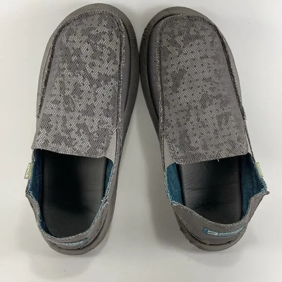 Sanuk Donny x Surfrider Slip On Casual Beach Loafers Mens Size 9 Gray Silver
