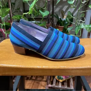 SAS Brenda Blue Kitten Heel Loafer Size 7WW New in Box