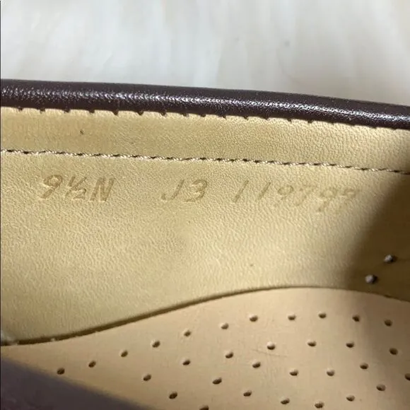 SAS Brown Leather Slip On Loafers Size 9.5N