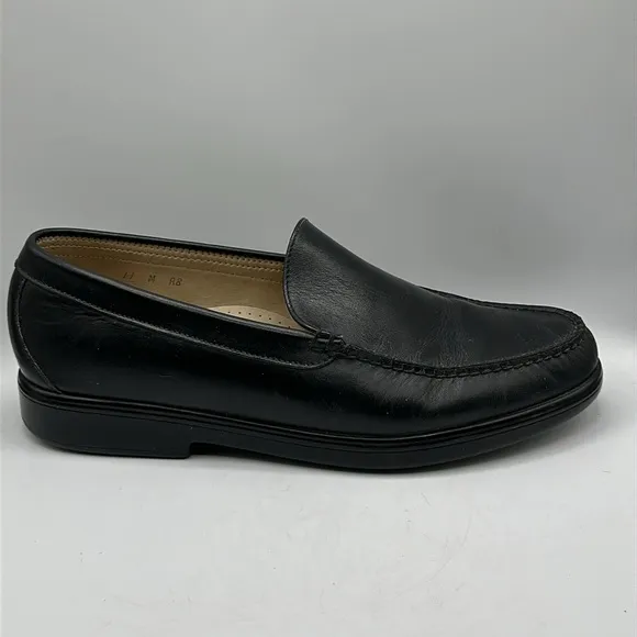 SAS men’s black genuine leather slip-on loafers, size 11