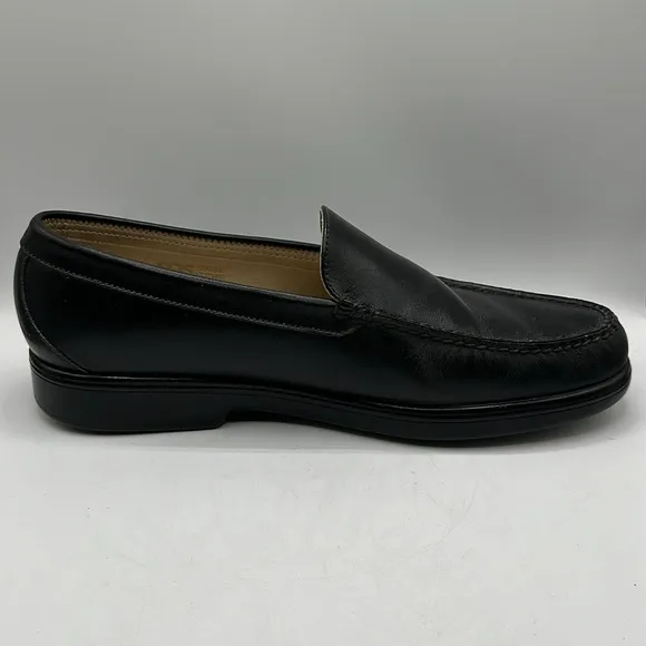 SAS men’s black genuine leather slip-on loafers, size 11