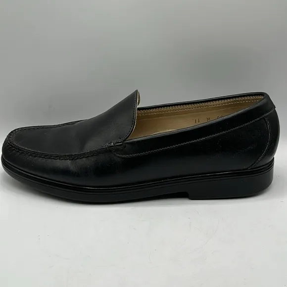 SAS men’s black genuine leather slip-on loafers, size 11
