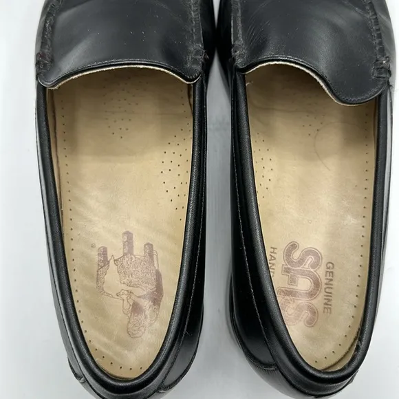 SAS men’s black genuine leather slip-on loafers, size 11