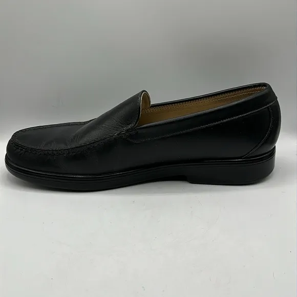 SAS men’s black genuine leather slip-on loafers, size 11