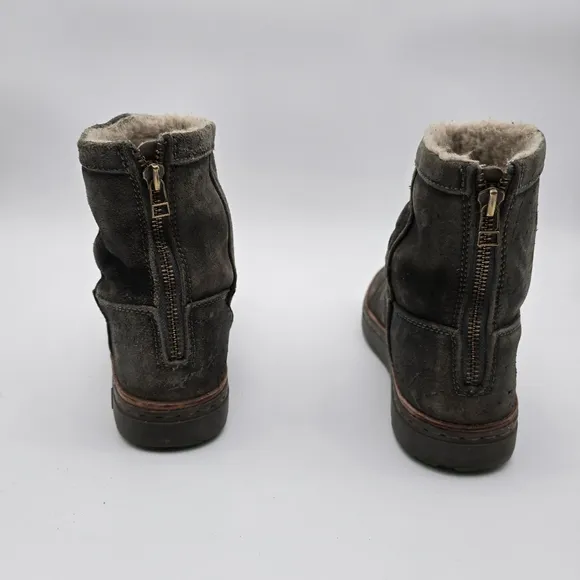 Satorisan Boots Womens 10 Mens 8.5 42 Gray Sherpa Shearling Lined Suede …