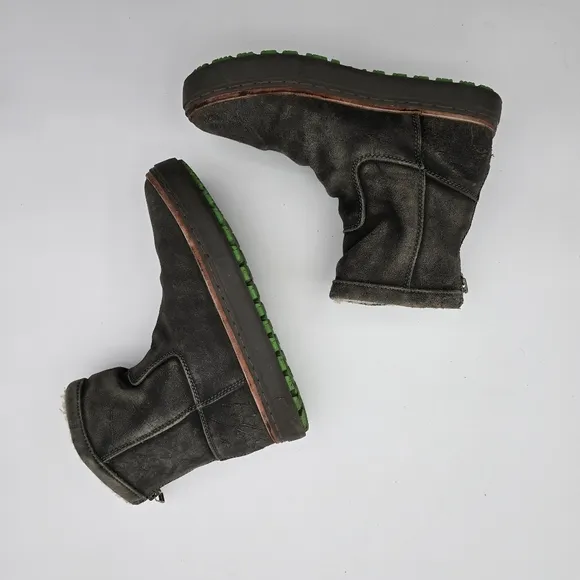 Satorisan Boots Womens 10 Mens 8.5 42 Gray Sherpa Shearling Lined Suede …