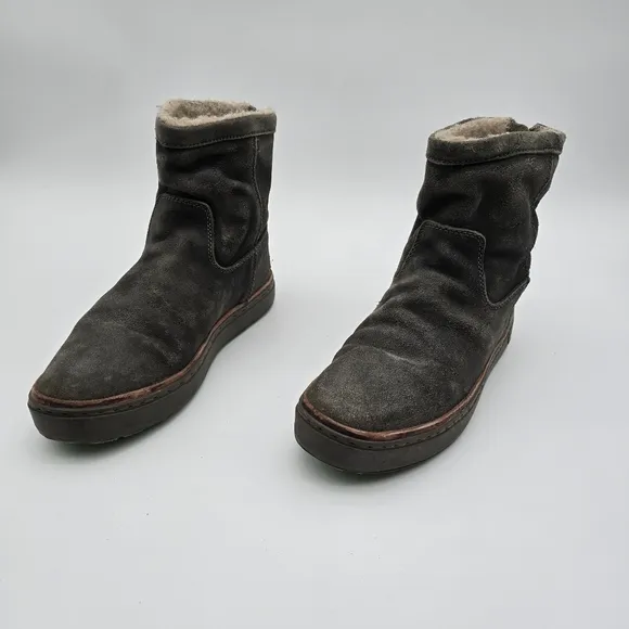 Satorisan Boots Womens 10 Mens 8.5 42 Gray Sherpa Shearling Lined Suede …