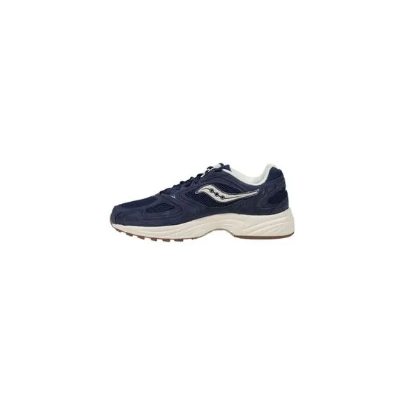 Saucony Lace-Up Leather and Textile Sneakers Men Blue