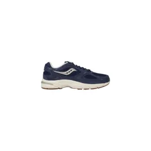 Saucony Lace-Up Leather and Textile Sneakers Men Blue