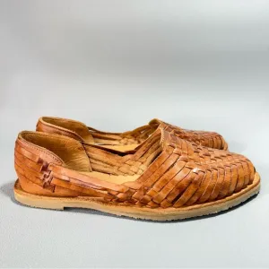 SBICCA Tan Woven Leather Huarache Flat Sandals 8