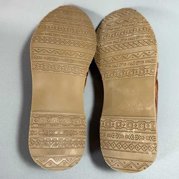 SBICCA Tan Woven Leather Huarache Flat Sandals 8