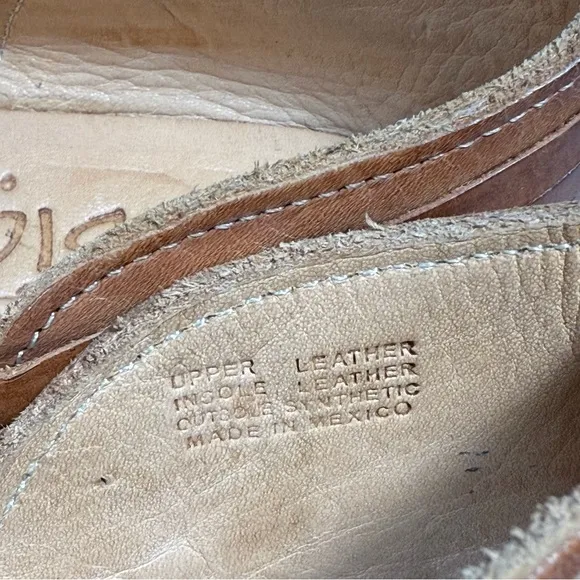 SBICCA Tan Woven Leather Huarache Flat Sandals 8