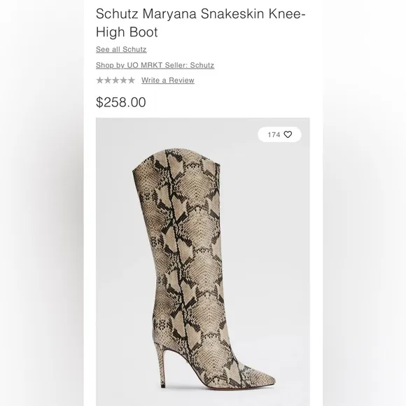 Schultz - women’s Maryana Snakeskin Pattern knee- high Boots beige/ black SZ 7.5