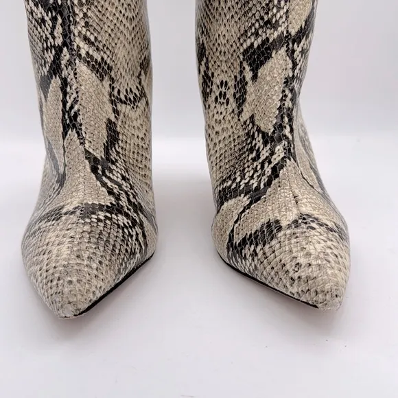 Schultz - women’s Maryana Snakeskin Pattern knee- high Boots beige/ black SZ 7.5