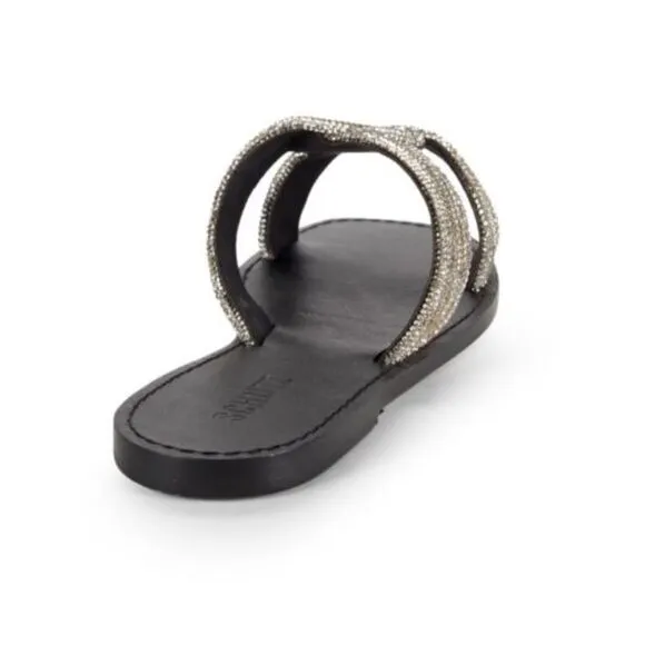 Schutz Alivia Embellished Twist Flat Sandals Used Once