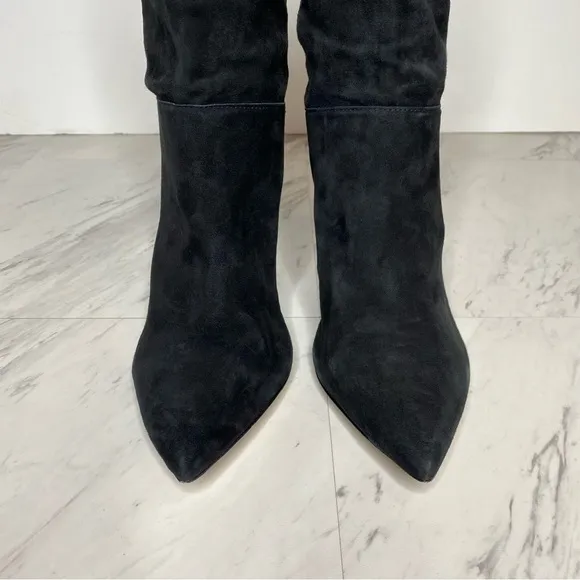 Schutz Ashlee Black Suede Slouch Heeled Boot 11B