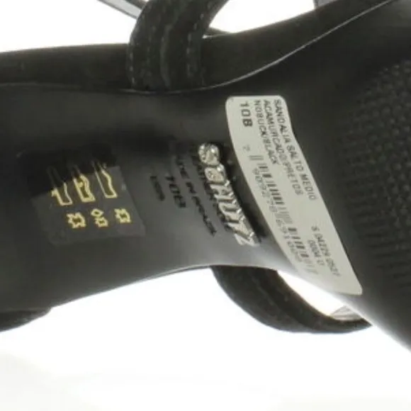 Schutz Cayenne Black Suede Heels Pump Shoe Sandals