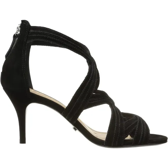 Schutz Cayenne Black Suede Heels Pump Shoe Sandals