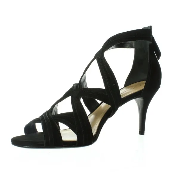 Schutz Cayenne Black Suede Heels Pump Shoe Sandals