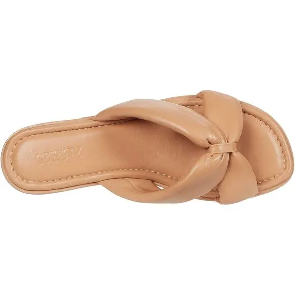 Schutz Fairy Flat Padded Leather Sandals - 9