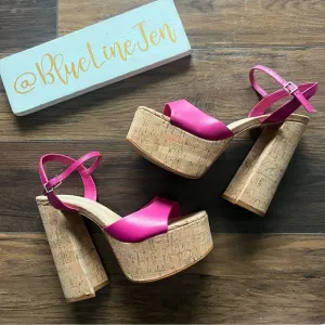 Schutz Glayce Platform Cork Sandals NWOT