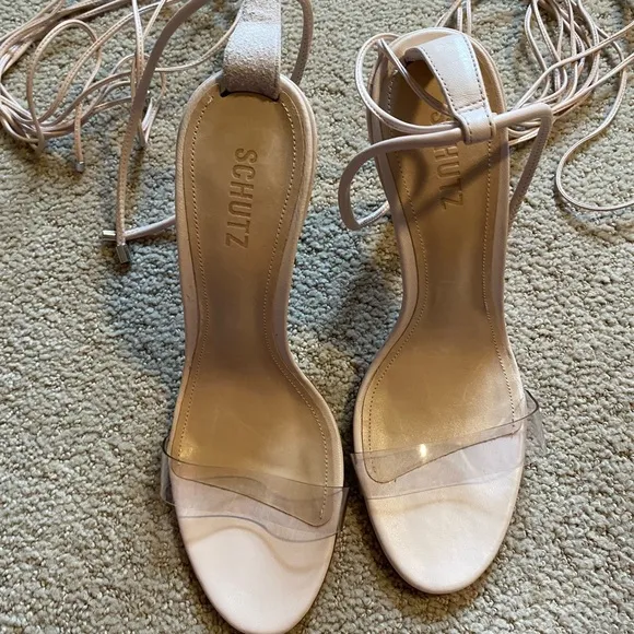 Schutz Jessie Elegant Pink wrap ankle Heels Rose