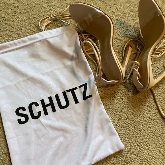 Schutz Jessie Elegant Pink wrap ankle Heels Rose