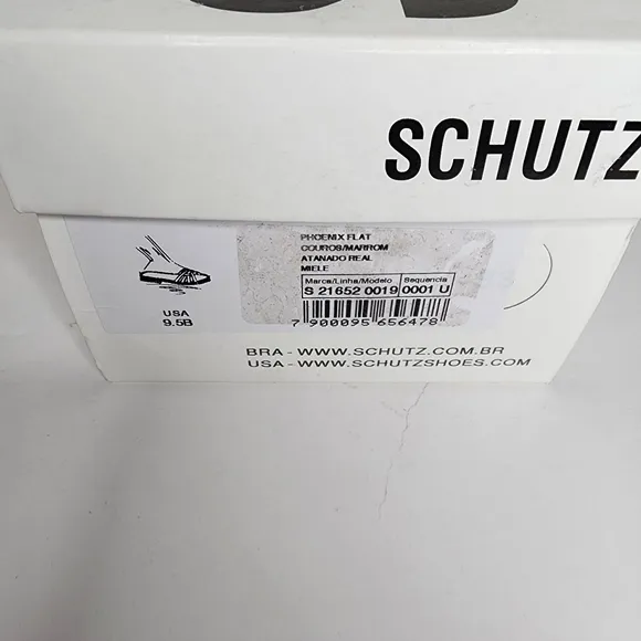 Schutz  Pheonix Flat Leather Women's Sandals In Brown Size 9.5