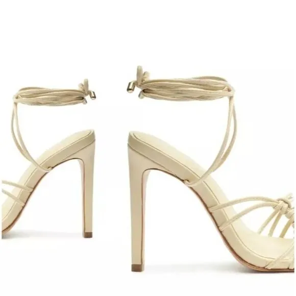 Schutz Sirena Sandals in Eggshell 8 with box Womens Leather High Heels
