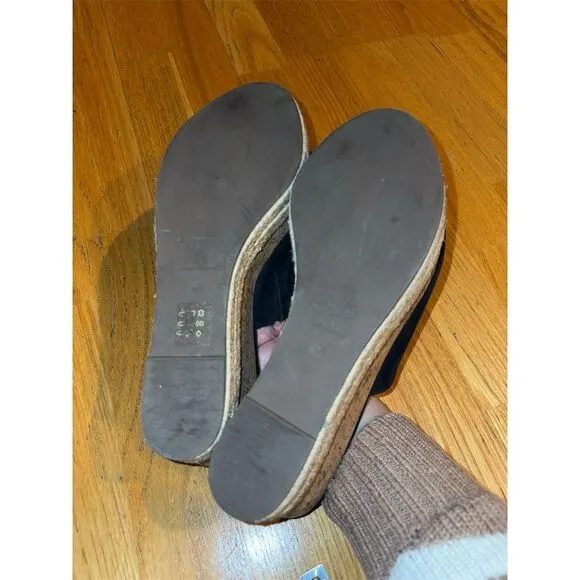 Schutz Women's Black Espadrille Slide Wedge Sandals Size 11B
