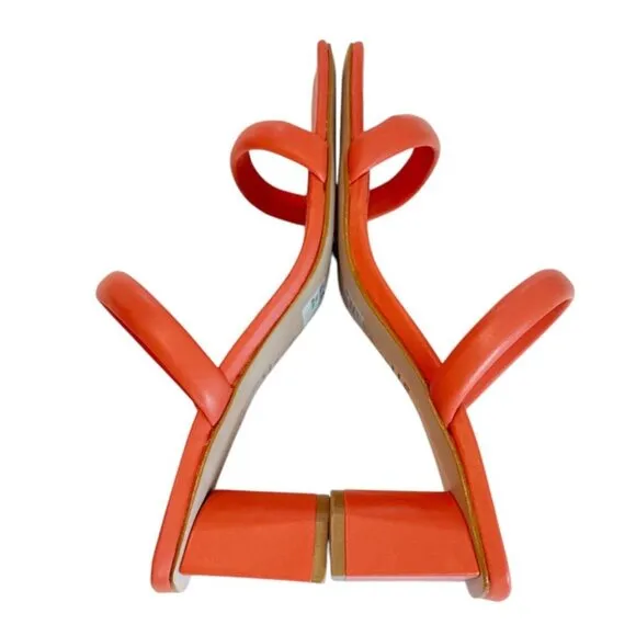 Schutz Women's Double Strap Heeled Sandal Coral Size 8 NWOB