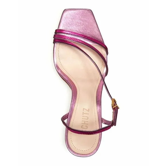 Schutz Women's Luna High-Heel Metallic Sandals