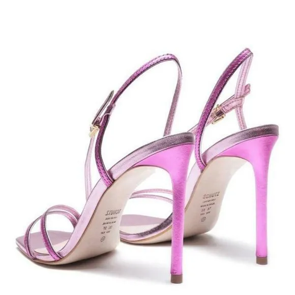 Schutz Women's Luna High-Heel Metallic Sandals