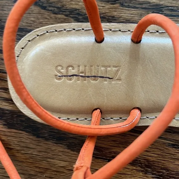 SCHUTZMagdalena Leather Ankle Tie Flat Sandals size 8