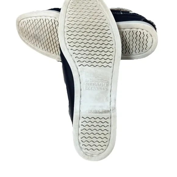 Sebago Docksides Boat Shoes Loafers Slip On Navy Blue Women's Size 8M Leather