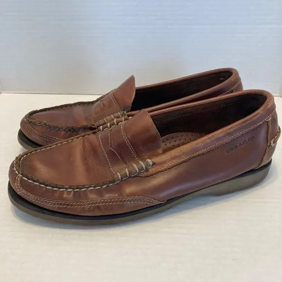 Sebago Men’s Size 10 Brown Hand Sewn Leather Penny Loafers