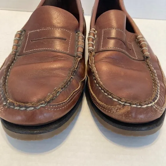 Sebago Men’s Size 10 Brown Hand Sewn Leather Penny Loafers