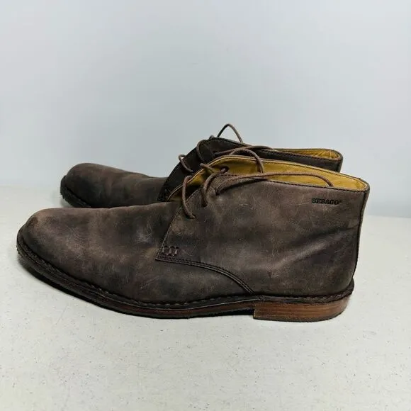 Sebago Tremont Mens Chukka Ankle Boots Smooth Aged Leather Dark Brown Size 9,5
